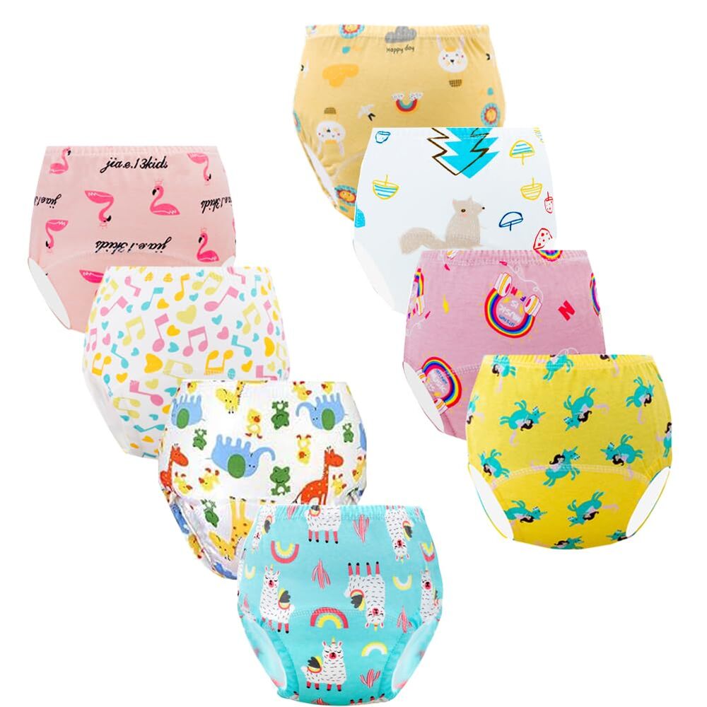 8 Pack Toddler Potty Training Underwear for Girls- Multi-Colored, 3-4T, M